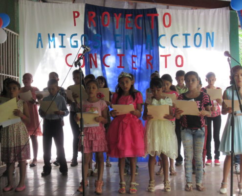 Students performing at a concert after a 6 week music class